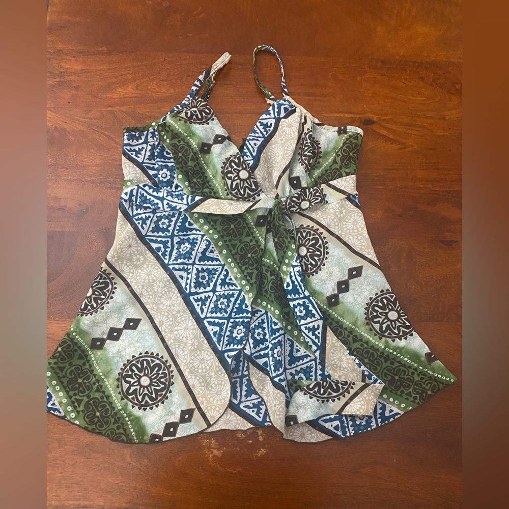 Womens Byline Byers California Abstract Print Summer Top Camisole Large